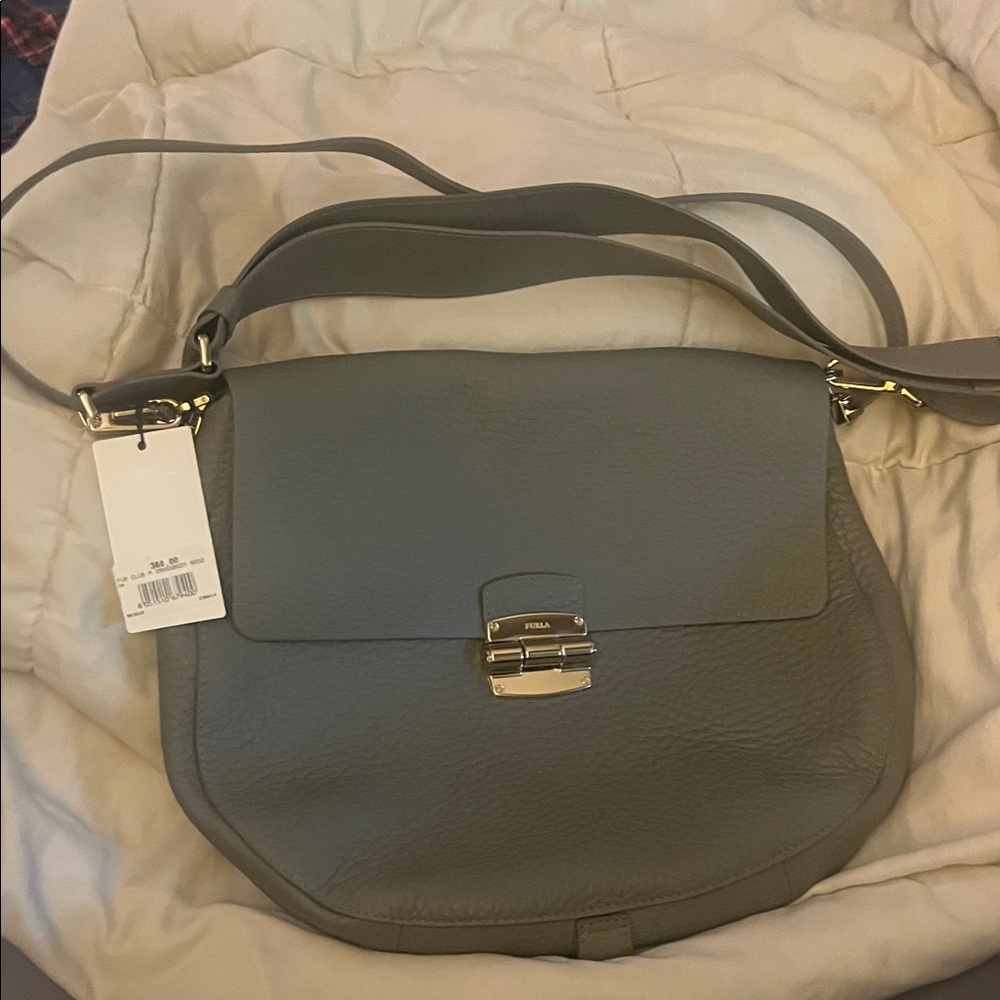 Furla Leather Gray Shoulder Bag NWT